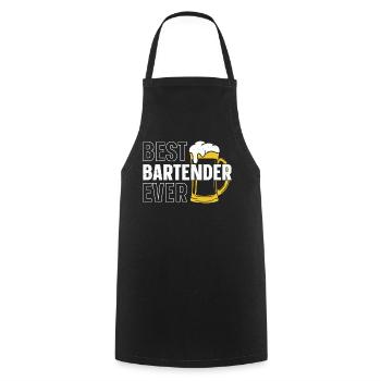 Bartender Mixologist Best - Kochschürze - Schwarz - Vorne - AI Model Male 185 dark (185cm)