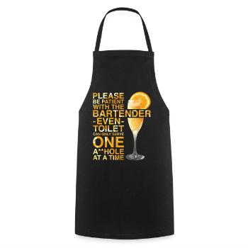 Bartender Mixologist Please Be - Cooking Apron - black - Front - AI Model Male 185 dark (185cm)