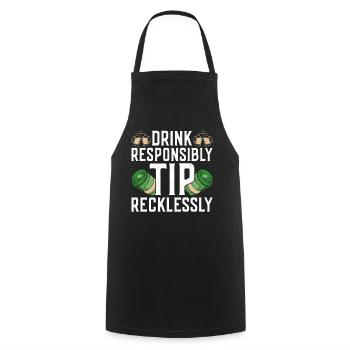 Bartender Mixologist Drink - Kochschürze - Schwarz - Vorne - AI Model Male 185 dark (185cm)