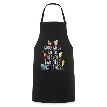 Bartender Mixologist Good Girls Go - Kochschürze - Schwarz - Vorne - AI Model Male 185 dark (185cm)