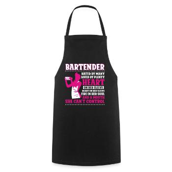 Bartender Mixologist Bartender - Kochschürze - Schwarz - Vorne - AI Model Male 185 dark (185cm)