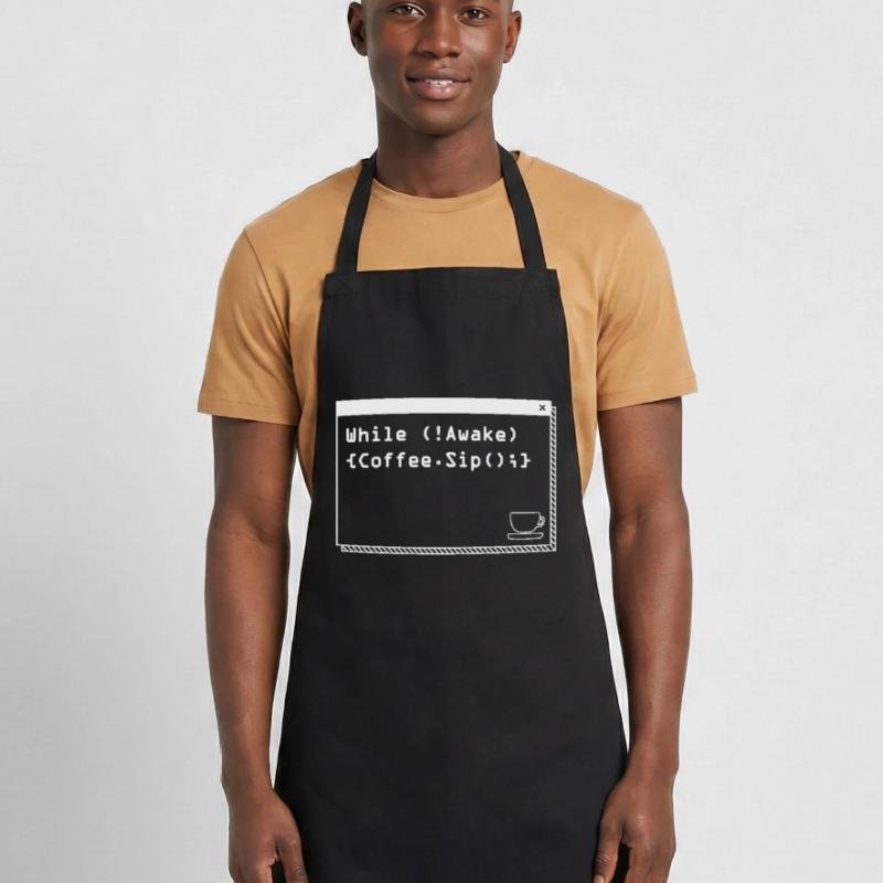 Programmers generate code from coffee Cooking Apron