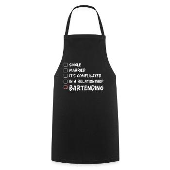 Bartender Mixologist Single - Kochschürze - Schwarz - Vorne - AI Model Male 185 dark (185cm)