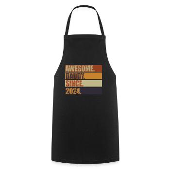 Awesome Daddy Since 2024 Father's Day Retro - Cooking Apron - black - Front - AI Model Male 185 dark (185cm)