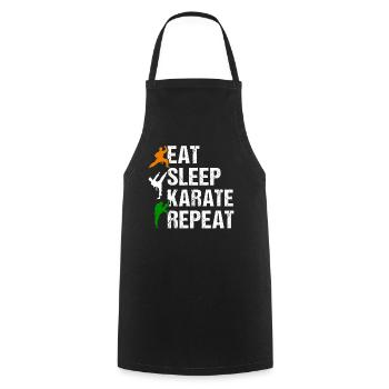 Eat Sleep Karate Repeat - Karate Fighter Karate Fi - Cooking Apron - black - Front - AI Model Male 185 dark (185cm)