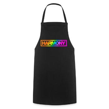 Typo HARMONY Kontur Rainbow - Kochschürze - Schwarz - Vorne - AI Model Male 185 dark (185cm)