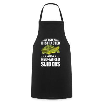 Red-eared Turtle Turtle - Cooking Apron - black - Front - AI Model Male 185 dark (185cm)