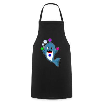 Dolphin juggler juggling - Cooking Apron - black - Front - AI Model Male 185 dark (185cm)