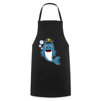 Dolphin Policeman Police - Cooking Apron - black - Front - AI Model Male 185 dark (185cm)