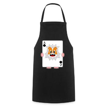 Hamster Poker Pokerkarten - Kochschürze - Schwarz - Vorne - AI Model Male 185 dark (185cm)