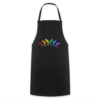Chameleons LGBT Rainbow Panther Veiled Lover - Cooking Apron - black - Front - AI Model Male 185 dark (185cm)