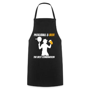Pickleball et bière : la meilleure combinaison - Tablier de cuisine - noir - Devant - AI Model Male 185 dark (185cm)
