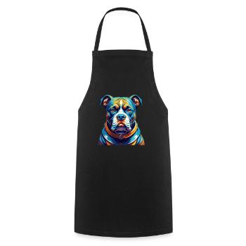 Bouledogue américain race coloré dessin animé Kawaii - Tablier de cuisine - noir - Devant - AI Model Male 185 dark (185cm)