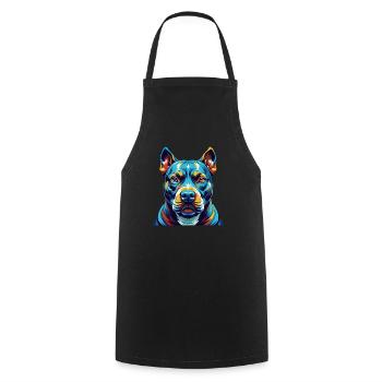 American Pitbull Terrier Dog Breed Cartoon Kawaii - Cooking Apron - black - Front - AI Model Male 185 dark (185cm)