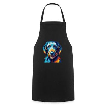 Bedlington Terrier Chien Race Dessin animé Kawaii - Tablier de cuisine - noir - Devant - AI Model Male 185 dark (185cm)