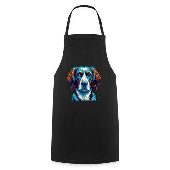 Brittany Dog Breed Colorful Cartoon Kawaii - Cooking Apron - black - Front - AI Model Male 185 dark (185cm)