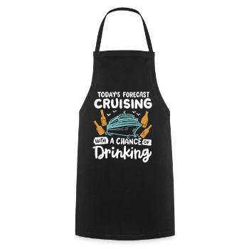 Kreuzfahrt Trinken - Kochschürze - Schwarz - Vorne - AI Model Male 185 dark (185cm)