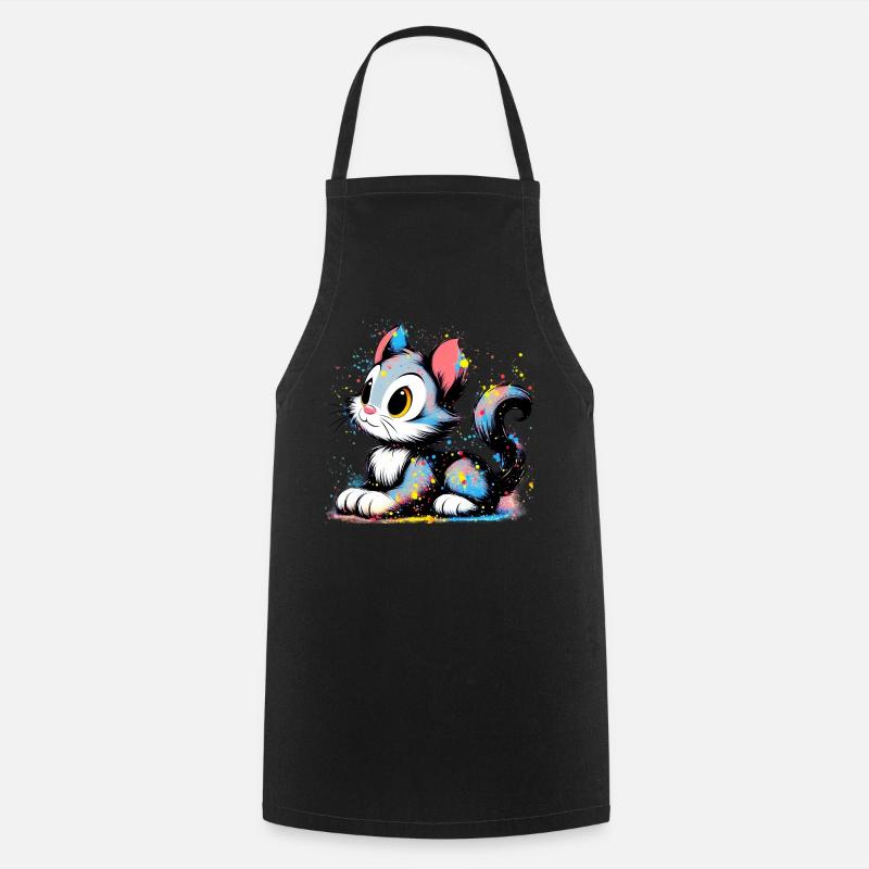 Chat - Tablier de cuisine - noir