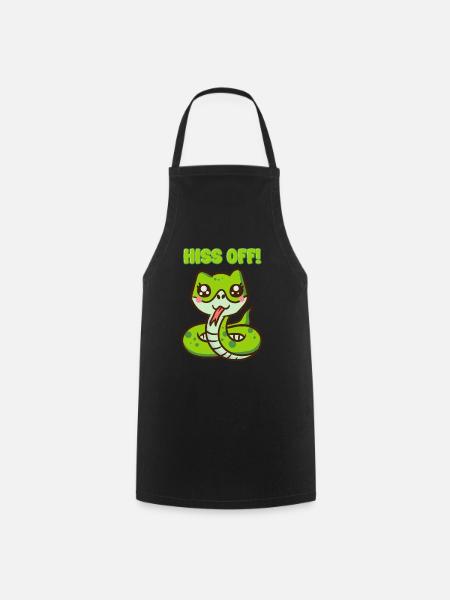 Hiss Off! - Cute Snake Pun - Cooking Apron - black