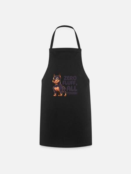 Zero Fluff, All Tough - Doberman Dog - Cooking Apron - black