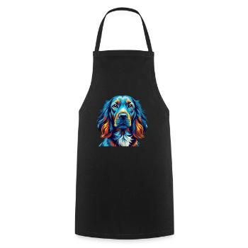 Irischer Setter Hund Rasse Bunt Karikatur Kawaii - Kochschürze - Schwarz - Vorne - AI Model Male 185 dark (185cm)