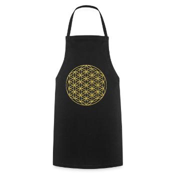 Fleur de vie Or | Fleur de vie Or - Tablier de cuisine - noir - Devant - AI Model Male 185 dark (185cm)