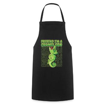 Pretend I'm A Chameleon Veiled Panther Lover - Cooking Apron - black - Front - AI Model Male 185 dark (185cm)