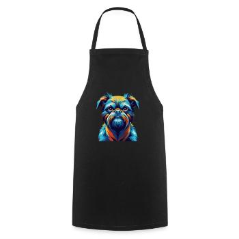 Griffon Bruxellois Chien Race Dessin Animé Kawaii - Tablier de cuisine - noir - Devant - AI Model Male 185 dark (185cm)