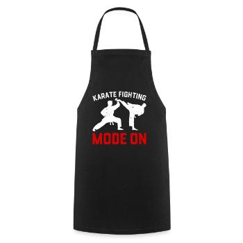 Karate Fighting Mode On - Karate Fighter - Cooking Apron - black - Front - AI Model Male 185 dark (185cm)