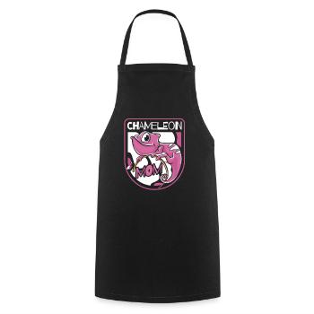 Chameleon Mom Panther Veiled Chamaeleonidae Lover - Cooking Apron - black - Front - AI Model Male 185 dark (185cm)