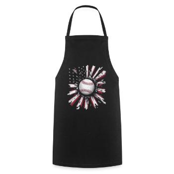 Baseball Men Women Kids Player Pitcher Softball - Kochschürze - Schwarz - Vorne - AI Model Male 185 dark (185cm)