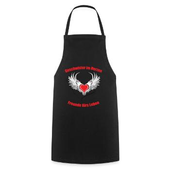 Frères et sœurs de cœur, amis pour la vie - Tablier de cuisine - noir - Devant - AI Model Male 185 dark (185cm)