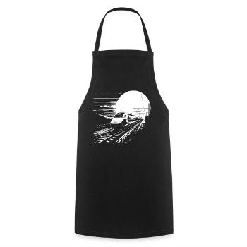 Graphique ferroviaire - Tablier de cuisine - noir - Devant - AI Model Male 185 dark (185cm)