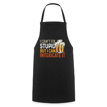 Barman Mixologue Je ne peux pas réparer - Tablier de cuisine - noir - Devant - AI Model Male 185 dark (185cm)
