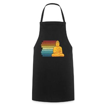 Retro Buddhist Statue Symbol Priest Buddhism - Cooking Apron - black - Front - AI Model Male 185 dark (185cm)