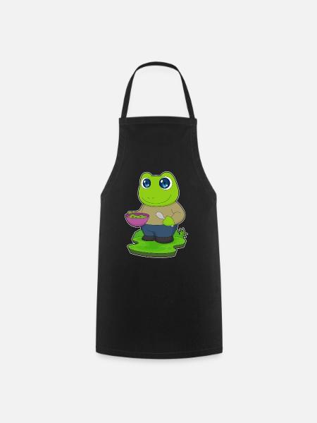 Frosch Koch Schüssel Kochen - Kochschürze - Schwarz