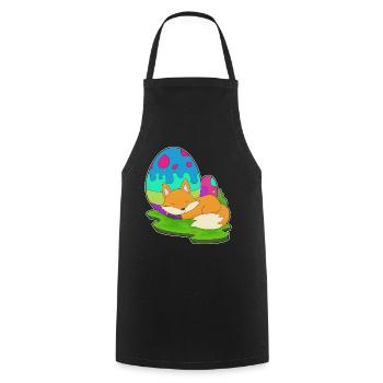 Fox Easter Easter Eggs - Cooking Apron - black - Front - AI Model Male 185 dark (185cm)