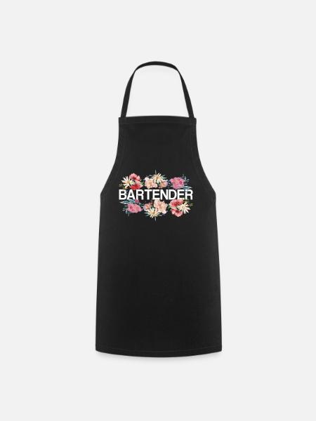 Bartender Mixologist Flowers - Kochschürze - Schwarz