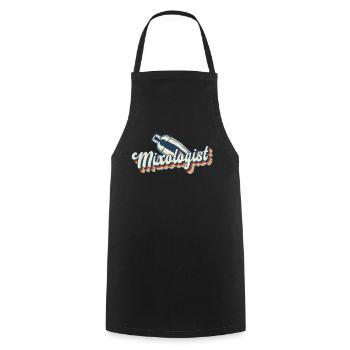 Barman Mixologue Rétro Vintage - Tablier de cuisine - noir - Devant - AI Model Male 185 dark (185cm)