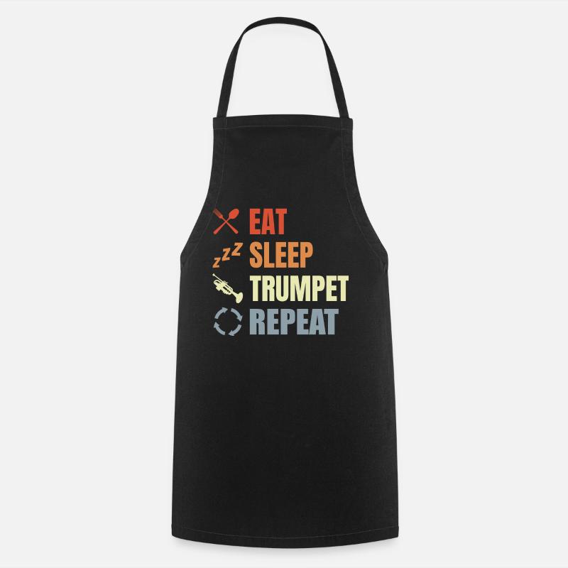 Mangez la trompette du sommeil Répéter - Tablier de cuisine - noir