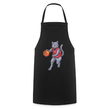Chat Basketteur Basketteur Basketball - Tablier de cuisine - noir - Devant - AI Model Male 185 dark (185cm)