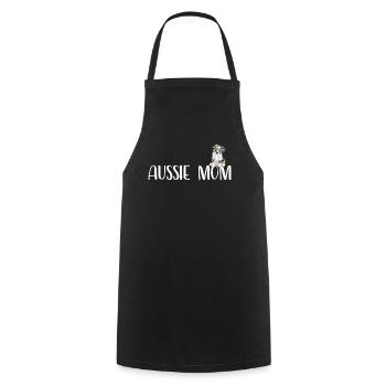 Funny Australian Shepherd Mama I Aussie Mom - Cooking Apron - black - Front - AI Model Male 185 dark (185cm)