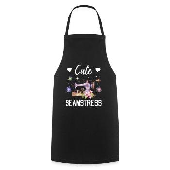 Sewing Lover Sewing Girl - Cute seamstress - Kochschürze - Schwarz - Vorne - AI Model Male 185 dark (185cm)
