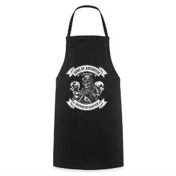 Fils de l’arthrite Ibuprofène Chapitre Motard - Tablier de cuisine - noir - Devant - AI Model Male 185 dark (185cm)