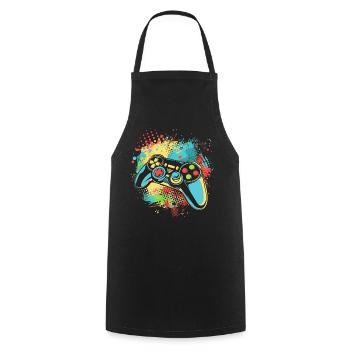 Gamepad - Cooking Apron - black - Front - AI Model Male 185 dark (185cm)