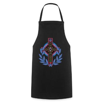 Cross Crosses Crucifix - Cooking Apron - black - Front - AI Model Male 185 dark (185cm)