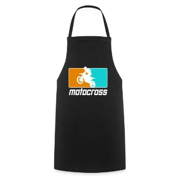 Motocross Enduro Motorcycle Supermoto Motorbike - Cooking Apron - black - Front - AI Model Male 185 dark (185cm)