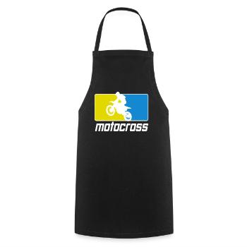 Motocross Enduro Motorcycle Supermoto Motorbike - Cooking Apron - black - Front - AI Model Male 185 dark (185cm)