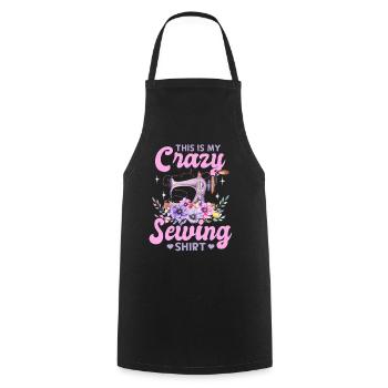 C’est ma chemise de couture folle Funny Sewing Lover - Tablier de cuisine - noir - Devant - AI Model Male 185 dark (185cm)