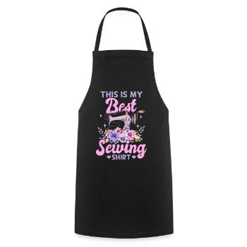 C’est ma meilleure chemise de couture Funny Sewing Lover - Tablier de cuisine - noir - Devant - AI Model Male 185 dark (185cm)